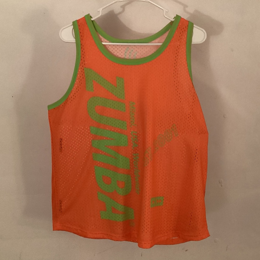 Authentic Zumba “sports jersey” tank top.